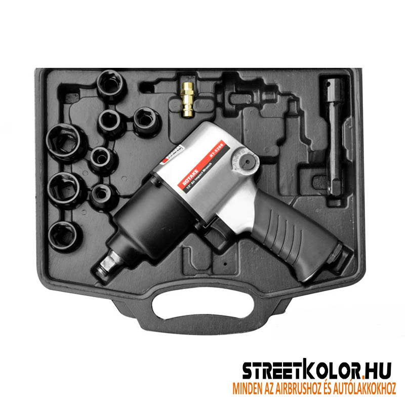 Pneumatikus ütőfeszítő dobozban 1/2", 700Nm, 7 fej: 10,11,13,17,19,22,24mm