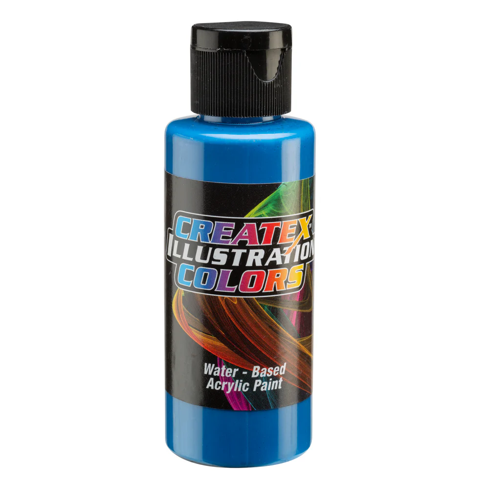Illusztrációs CMYK CYAN Világoskék airbrush festék CreateX 60 ml – 5095 CMYK Cyan