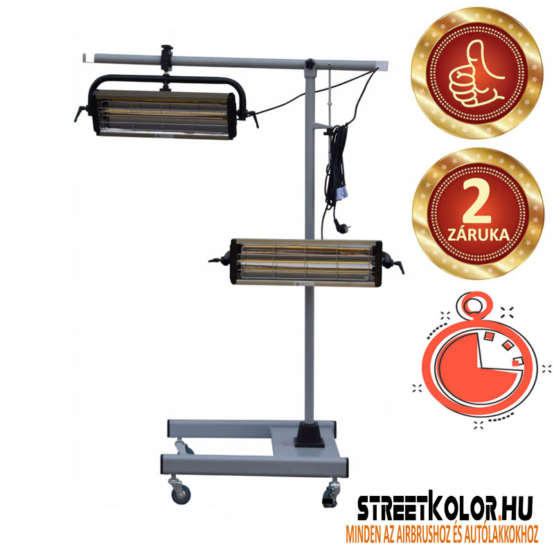 2 x 1100W Heckmann HK-2DS infrasugárzó lakk szárításához időzítővel