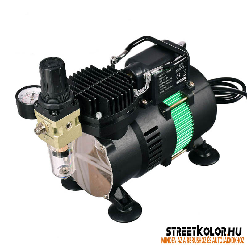 FENGDA ® AS-320 airbrush kompresszor két ventilátorral maximális hűtésért
