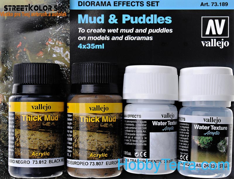 Vallejo pigment  Set Mud and Puddles 73189  4 x 30ml