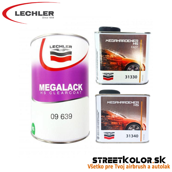 Lechler Megalack HS színtelen lakk 1l + 0,5l edző 2:1 + hígító, Magas fényű