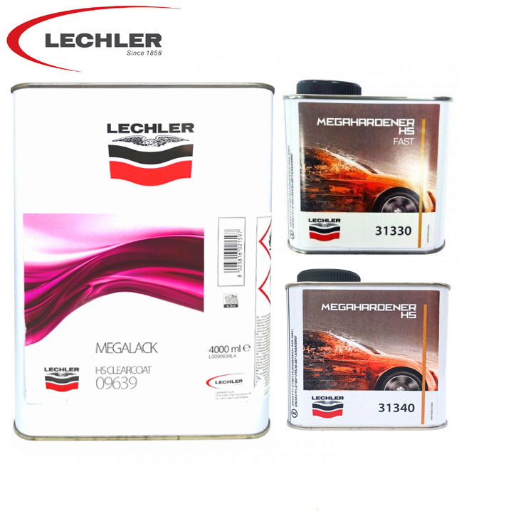 Lechler Megalack HS színtelen lakk 4l + 2l edző 2:1 + hígító, Magas fényű