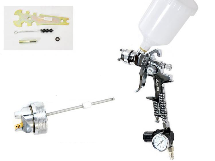 Auarita H-827 HVLP CHROME szórópisztoly 1,4mm + 2,5mm + nyomásszabályzó