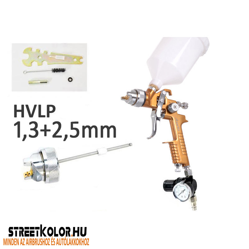 Auarita H-827G HVLP szórópisztoly 1,3mm + 2,5mm + nyomásszabályzó