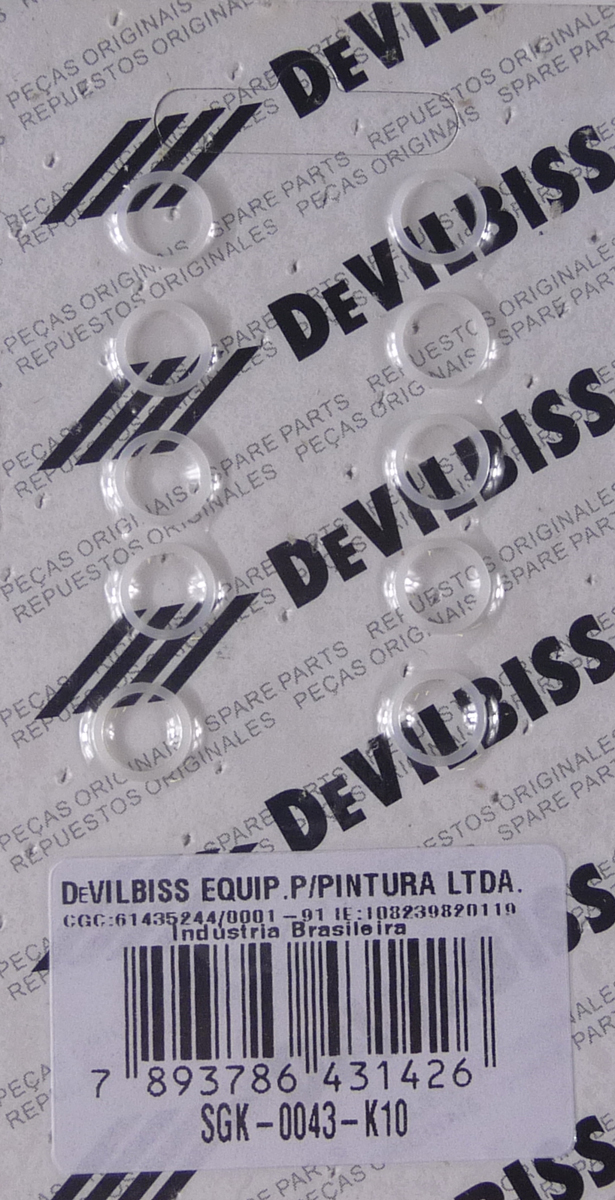 SGK-43-K10, Szórófej tömítés a DeVilbiss FLG-5-höz, 10db