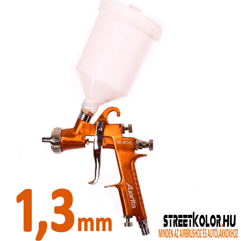 Auarita W-400 szórópisztoly 1,3mm LVMP, légfogyasztás 156-269l/min.