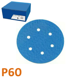 Csiszolópapír excentercsiszolóhoz, P60, átmérő: 150 mm, 6 lyuk, 100 darab