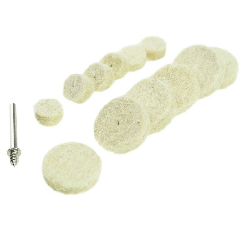 Polírozó filcek szárral szárcsiszolóhoz 30 x 3,2 mm, 12 db