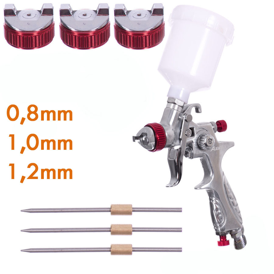 Auarita H-887 HVLP mini szórópisztoly 0,8+1,0+1,2mm (90-170l/min.)