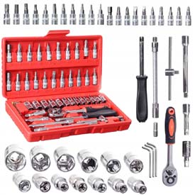 Gola szett 1/4" 46 db, KolorTech JC10001
