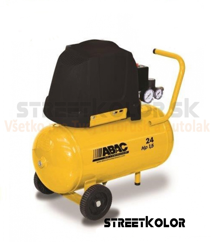 ABAC B15 kompresszor, légtartály 24L,8Bar, 1,1kW, 230V, szívóteljesítmény 160l/p