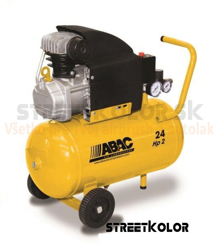 ABAC B20 kompresszor, légtartály 24L,8Bar, 1,5kW, 230V, szívóteljesítmény 190l/p
