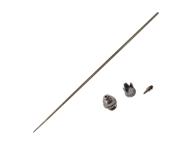 Airbrush BD-180: tű, fúvóka, rövid fúvókafedél, hornyolt tűvédő 0,2 mm