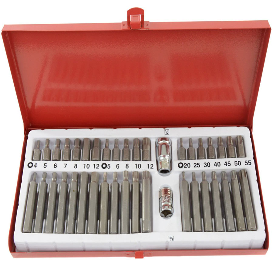 Torx imbusz bitkészlet króm-vanádium acél, 41 db
