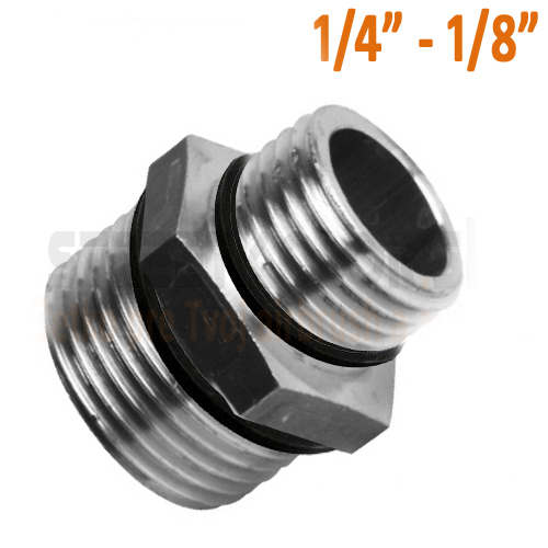 Redukció külső menet G1/4", külső menet G1/8" - Nikkelezett sárgaréz