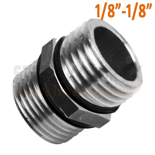 Redukció külső menet G1/8", külső menet G1/8" - Nikkelezett sárgaréz