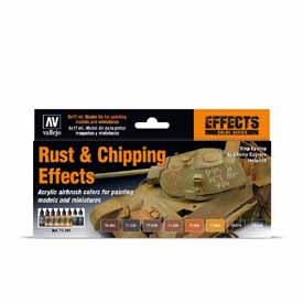 Vallejo 71.186 Air Rust and Chipping effects AirBrush festék készlet 8x17 ml