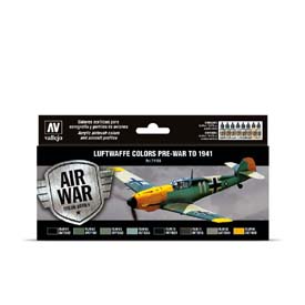Vallejo 71.165 Luftwaffe Pre-War to 1941 airbrush festék készlet 8x17 ml