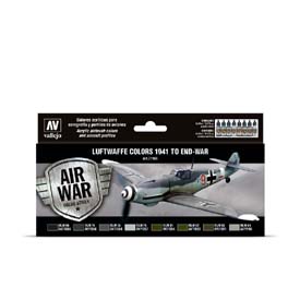 Vallejo 71.166 Luftwaffe Colors 1941 to end-war airbrush festék készlet 8x17 ml