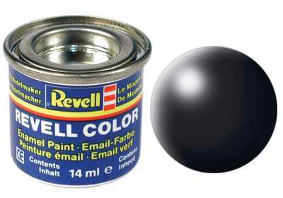 REVELL 302 SelyemFekete félmatt szintetikus modellező festék (RAL9005), 14ml