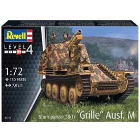 Revell 03315 Sturmpanzer 38(t) Grille Ausf.M Model Set műanyag páncélos modell 1:72, 150 elem