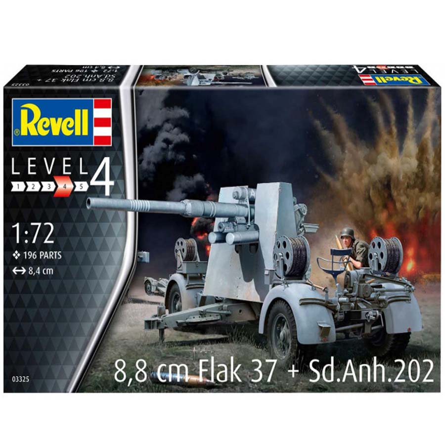 Revell 8,8 cm-es légvédelmi ágyú 37 + Sd.Anh.202 Modell 1:72, 196 darabos