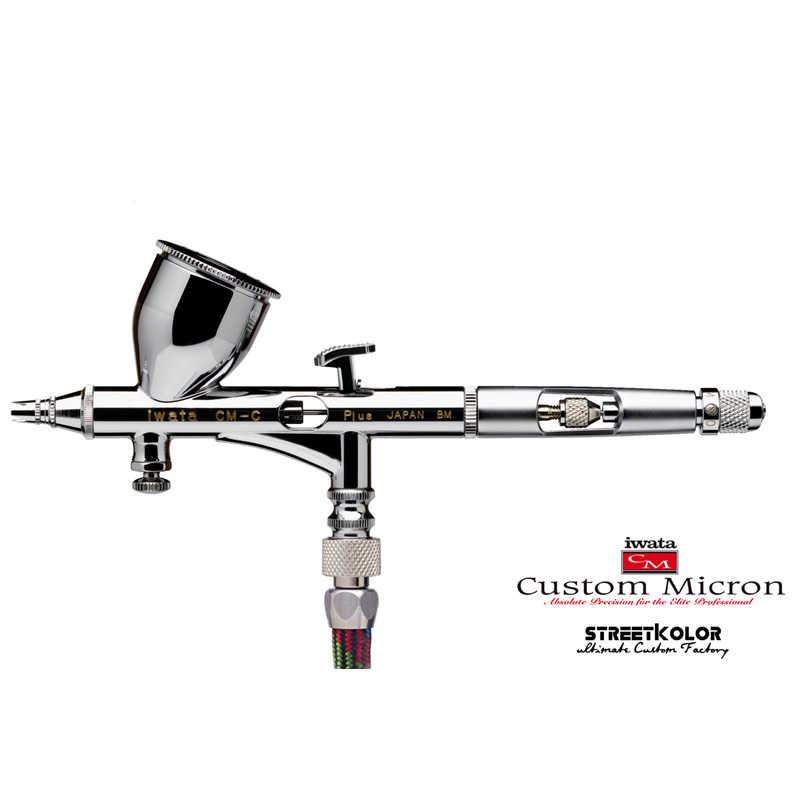 Iwata Custom Micron CM-C2 Plus 0,23mm RED BOX airbrush pisztoly + 6x60ml CREATEX