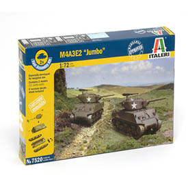 Italeri Sherman Jumbo M4A3E2, kettő darab tank modell 1:72, 12 di