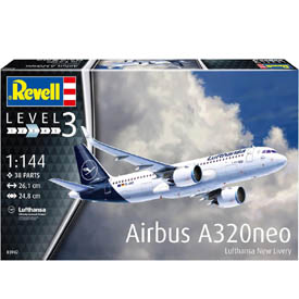 Revell Airbus A320 Neo Lufthansa "NEW LIVERY" Modelkészlet repülőgép 1:144, 38 alkatrész