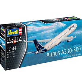Revell Airbus A330-300 "LUFTHANSA NEW LIVERY" Modelkészlet repülőgép 1:144, 108 alkatrész