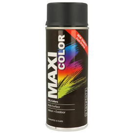 MaxiColor akril festék magasfényű fedőlakkal spray kiszerelésben, RAL7021, Űrtartalom: 400ml