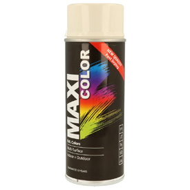 MaxiColor akril festék magasfényű fedőlakkal spray kiszerelésben, RAL9001, Űrtartalom: 400ml