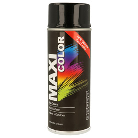 MaxiColor akril festék magasfényű fedőlakkal spray kiszerelésben, RAL9005, Űrtartalom: 400ml