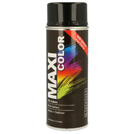MaxiColor akril festék magasfényű fedőlakkal spray kiszerelésben, RAL9017, Űrtartalom: 400ml