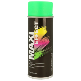 MaxiColor Zöld Fluoreszkáló festék fényes fedőlakkal spray-ben, Űrtartalom: 400ml