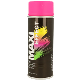 MaxiColor Rózsaszín Fluoreszkáló festék fényes fedőlakkal spray-ben, Űrtartalom: 400ml