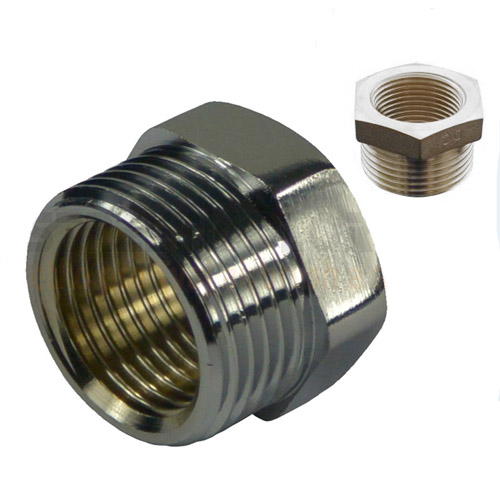 Redukció külső menet G3/4", belső menet G3/8" - Nikkelezett sárgaréz