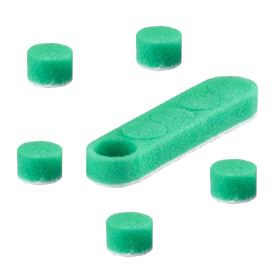Kemény abrazív habkorong KOLORTECH, tépőzáras, Ø17x10 mm, 5 darab