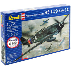 Revell Messerschmitt Bf 109 G-10 Model Set repülőgép 1:72, 37 részes + festékek + ragasztó + ecset