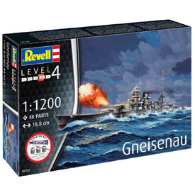 Revell Gneisenau Modellező készlet hajó 1:1200, 48 darab + festékek + ragasztó + ecset