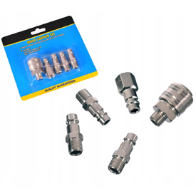 KolorTech CK-001K pneumatikus gyorscsatlakozó készlet 1/4" (5 db) – DIN 7,2 szabvány