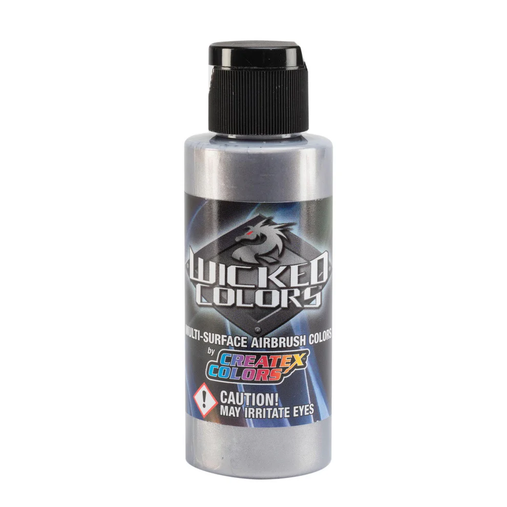 Wicked Ezüst metál airbrush festék CreateX W351 60 ml – Metallic Silver