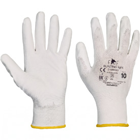 Fridrich & Fridrich BUNTING LIGHT munkavédelmi kesztyű fehér, 10-XL méret
