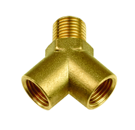 Pneumatikus levegő elosztó - Y-idom, 2 x belső menet G1/4", 1 x külső menet G1/4"