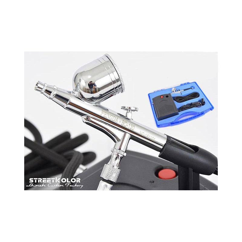 Airbrush szett FENGDA®BD-831 kompresszorral és BD-130 airbrush pisztollyal 0,2mm