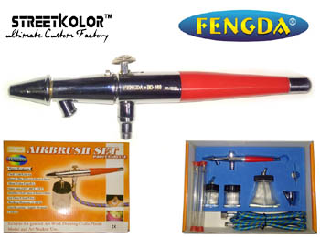 FENGDA® BD-168K airbrush pisztoly, 0,5 + 0,8 + 1,0 mm, Automatikus szórófejek