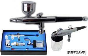 HSENG ® HS-34KF airbrush pisztoly 0,2+0,3+0,5 mm tű és szórófej + szűrő