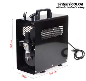 HSENG AS186A Airbrush kompresszor 3l légtartállyal