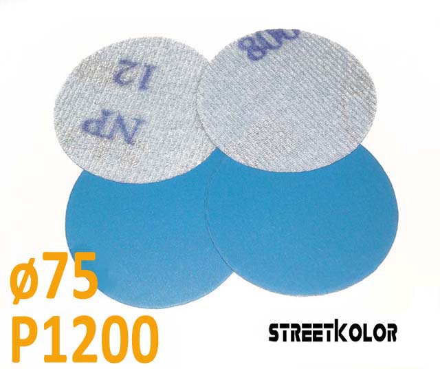 Csiszolópapír excentrikus csiszolóra, P1200 szemcsésség, átmérő: 75mm, 1 darab
